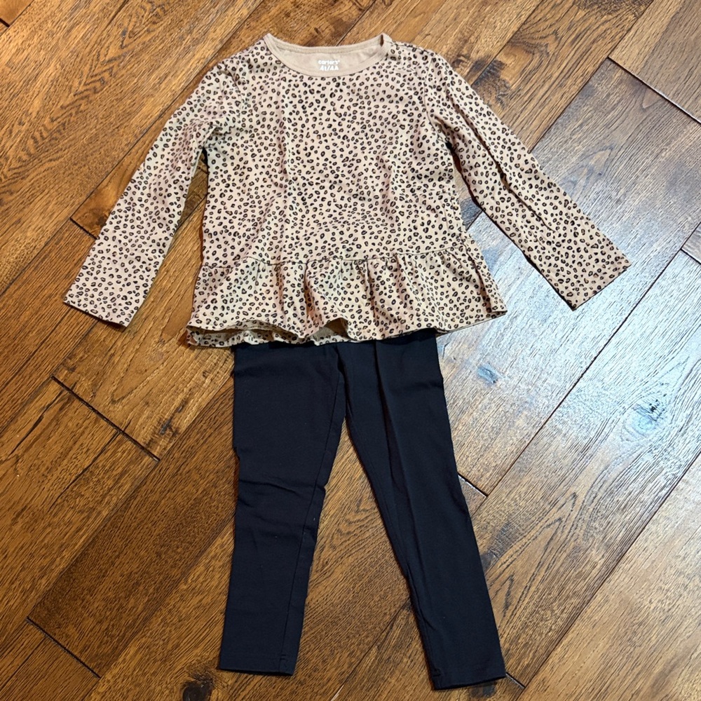 3 for $21 💜 Carter's Tan and Black Kids Matching Set